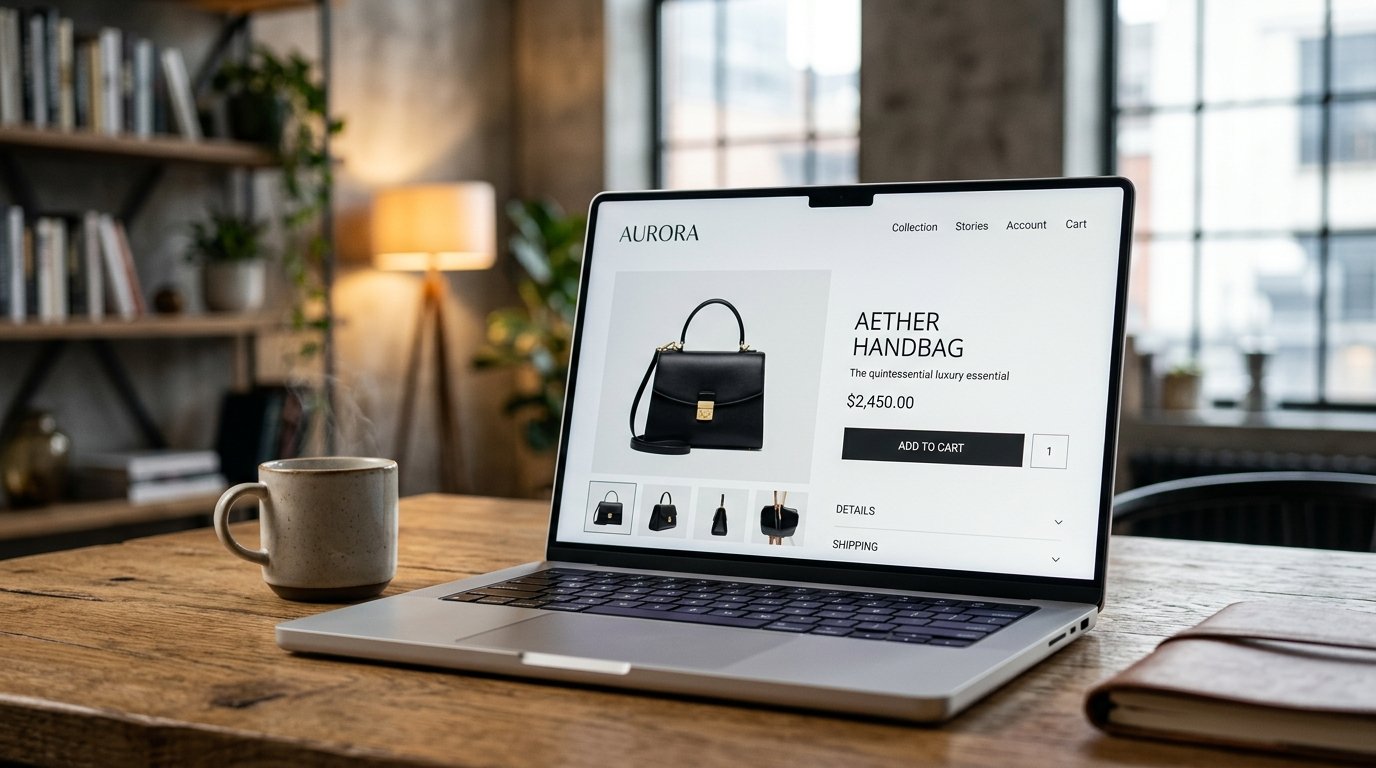 Headless E-Commerce Storefront on Laptop