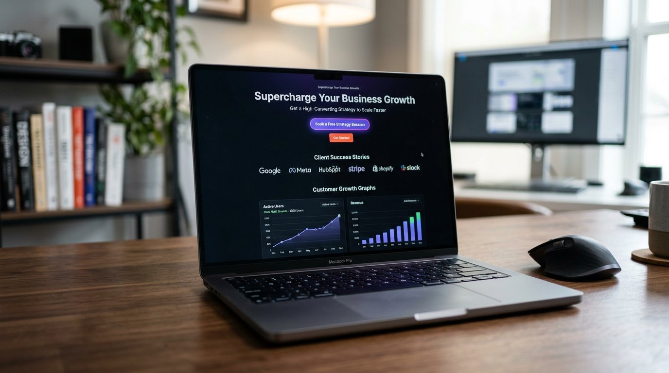 High Converting Landing Page on Laptop