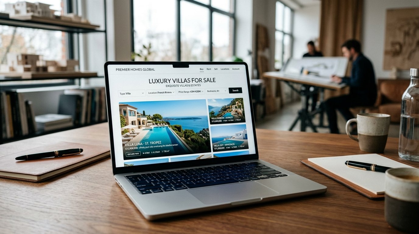 Real Estate Property Portal on Laptop